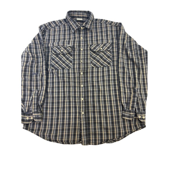 Carhartt Mens 2XL Shirt Plaid-Heavy Woven Flannel Button-Front Flap-Pockets - Picture 2 of 9